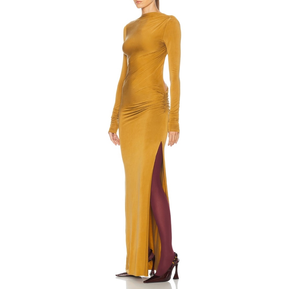 NWT | The Andamane Sophie Maxi Dress Gold | Sz IT 38 - Picture 6 of 12